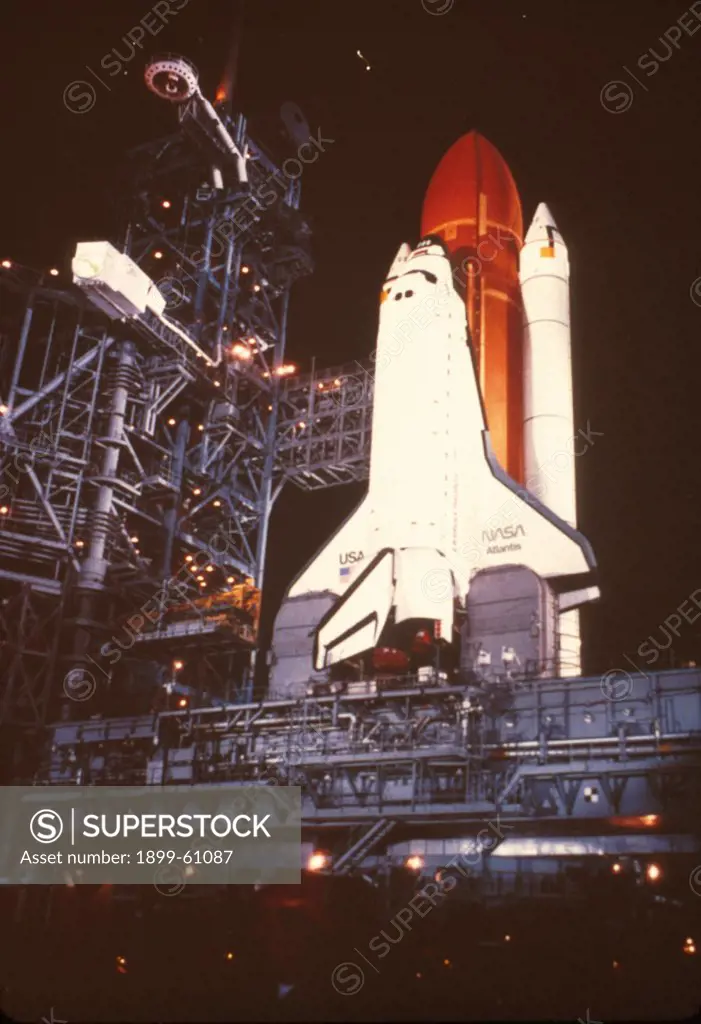 Stacked Space Shuttle For Mission 51-J With Orbiter Atlantis, August 1985.