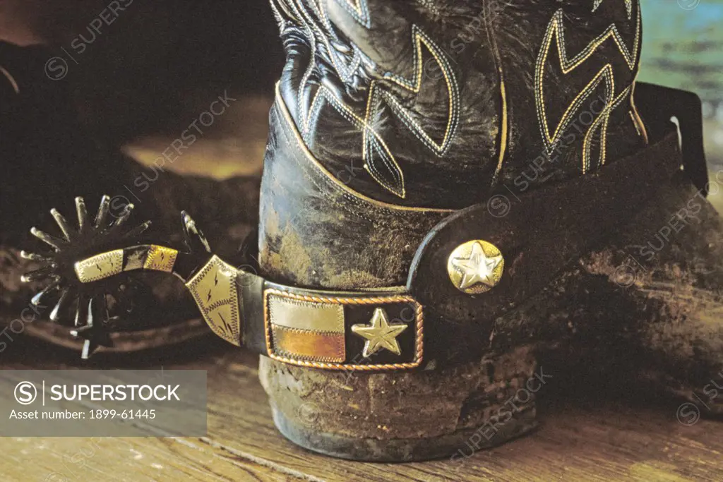 Texas, Comanche. Cowboy Boots And Spurs.