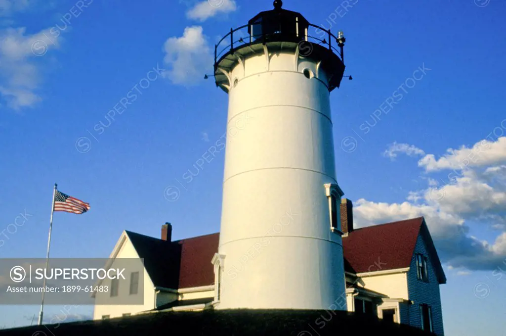 Massachussetts, Lighthouse Near Woods Hole.