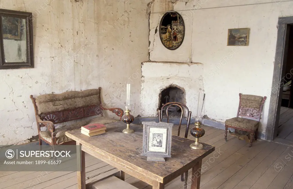 New Mexico, Shakespeare, Ghost Mining Town, Interior Of Abandoned House