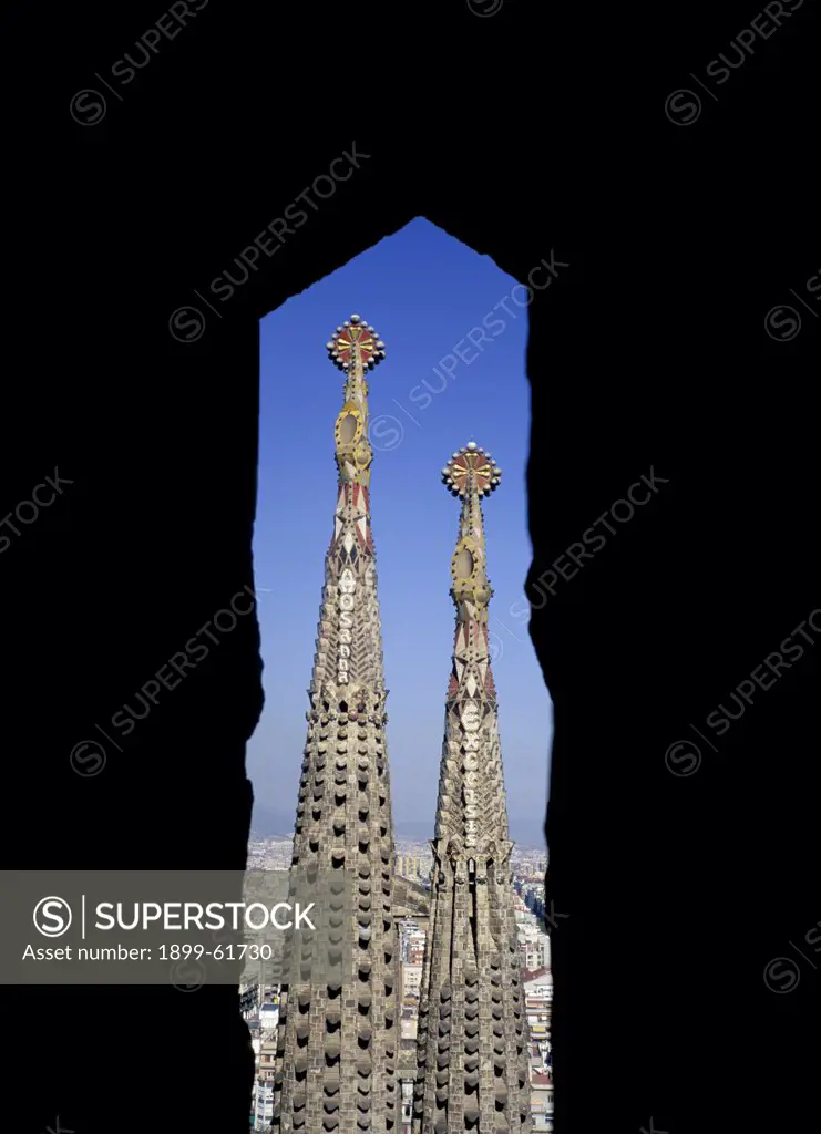 Spain, Barcelona. Sagrada Familia Cathedral (Designed By Gaudi).