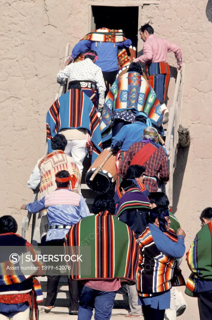 New Mexico, San Ildefonso Pueblo. Comanche Dance.