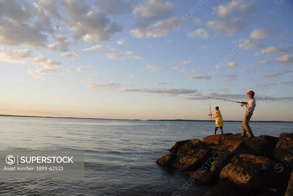 Father And Son Fishing