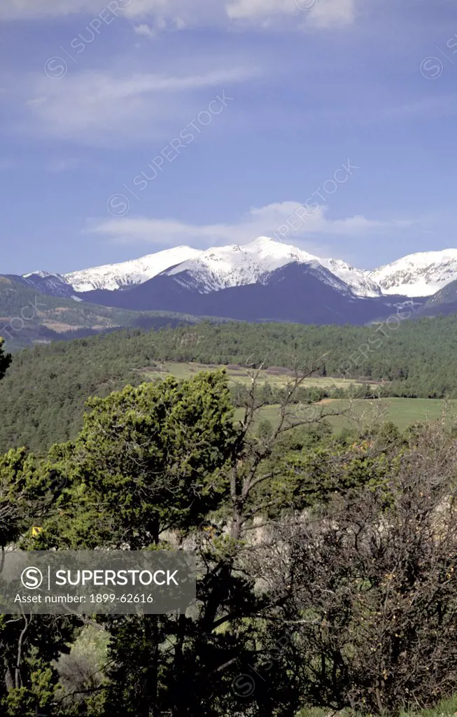 New Mexico. Snow Capped Sangre De Christo Mountains