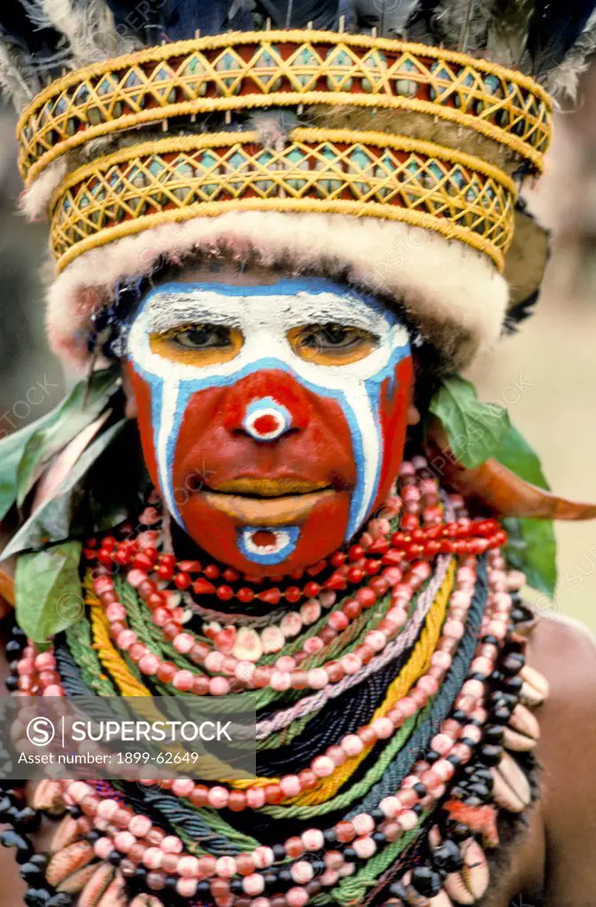 Papua New Guinea. Man In Tribal Dress