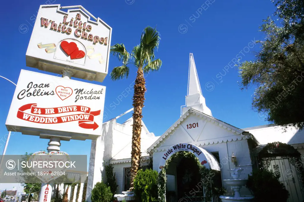 Nevada, Las Vegas. A Little White Chapel Wedding Chapel