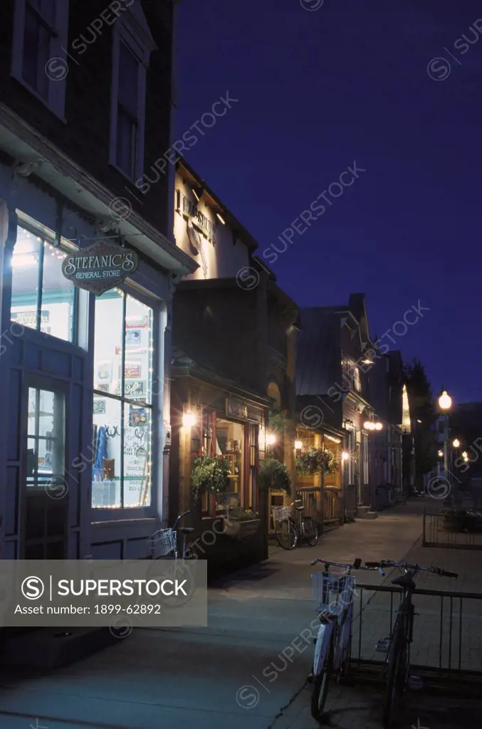 Colorado, Crested Butte. Downtown Street, At Night