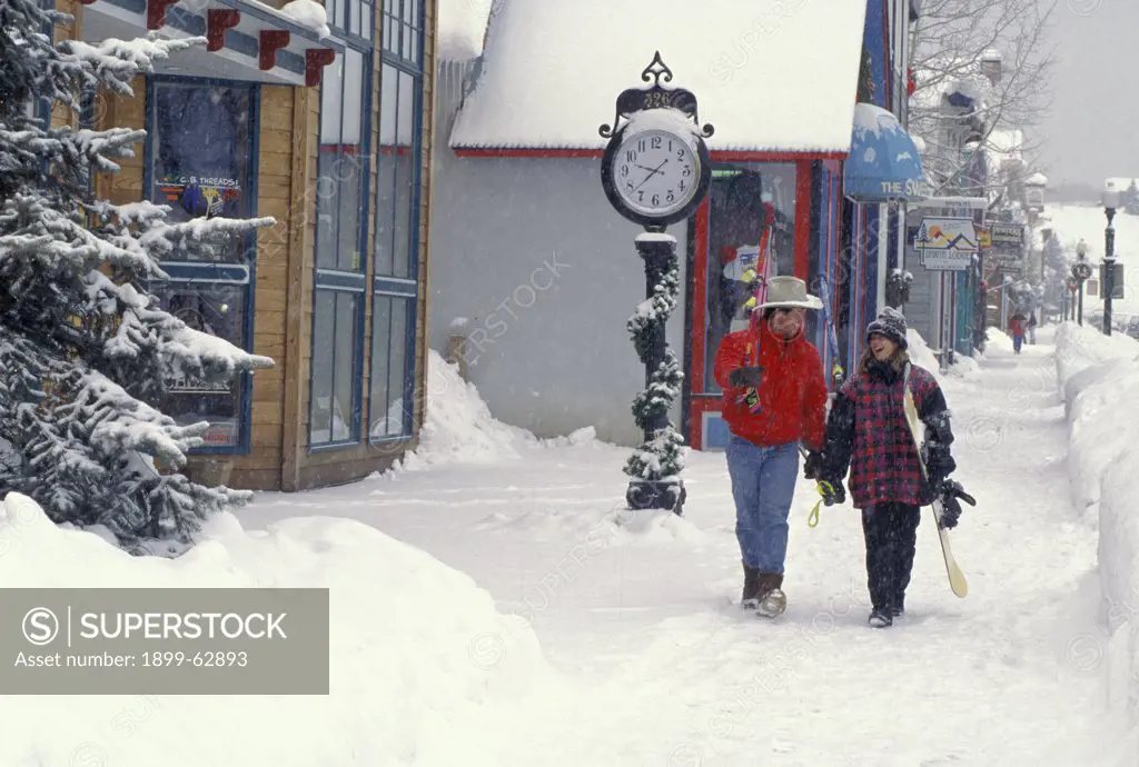 Couple/ Winter Street Scene- Crested Butte, Colorado