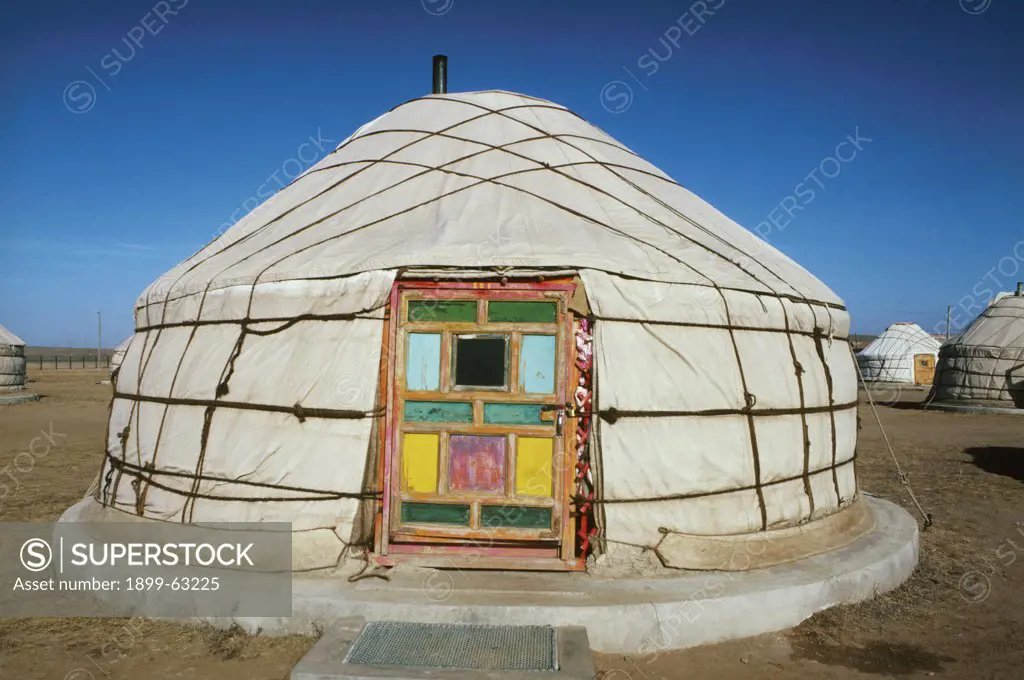 China, Inner Mongolia, Grasslands. A Yurt (A Traditional Home Made For Tourists