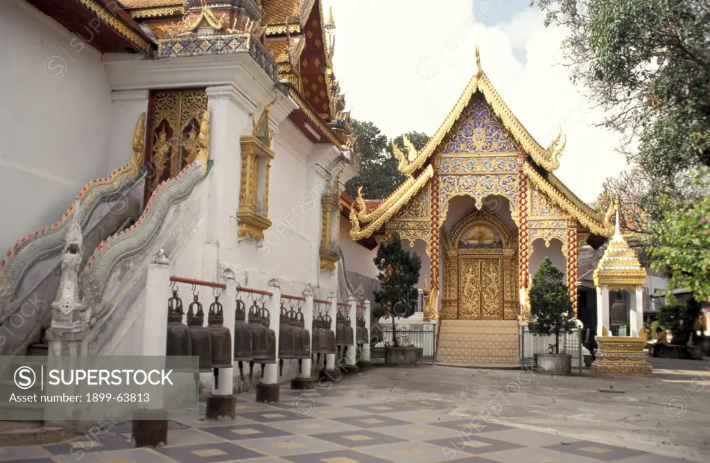 Thailand, Chiang Mai, Wat Phra That Doi Suthep, Temple Buildings.