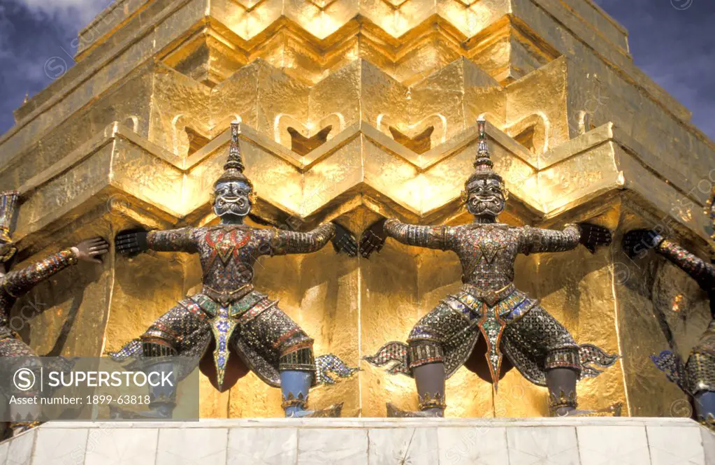 Thailand, Bangkok, Wat Phra Kaeo, Grand Palace, Demons.