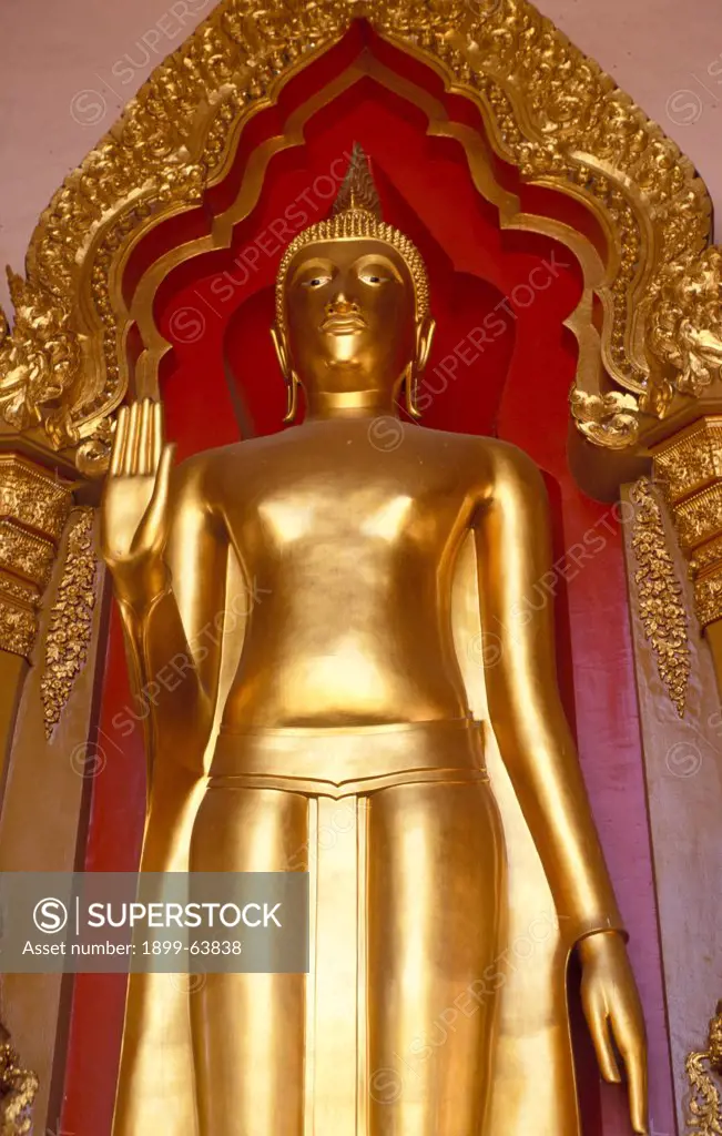 Thailand, Nakhon Pathom, Buddha Image, At Phra Pathom Chedi, Tallest Buddhist Monument In The World.