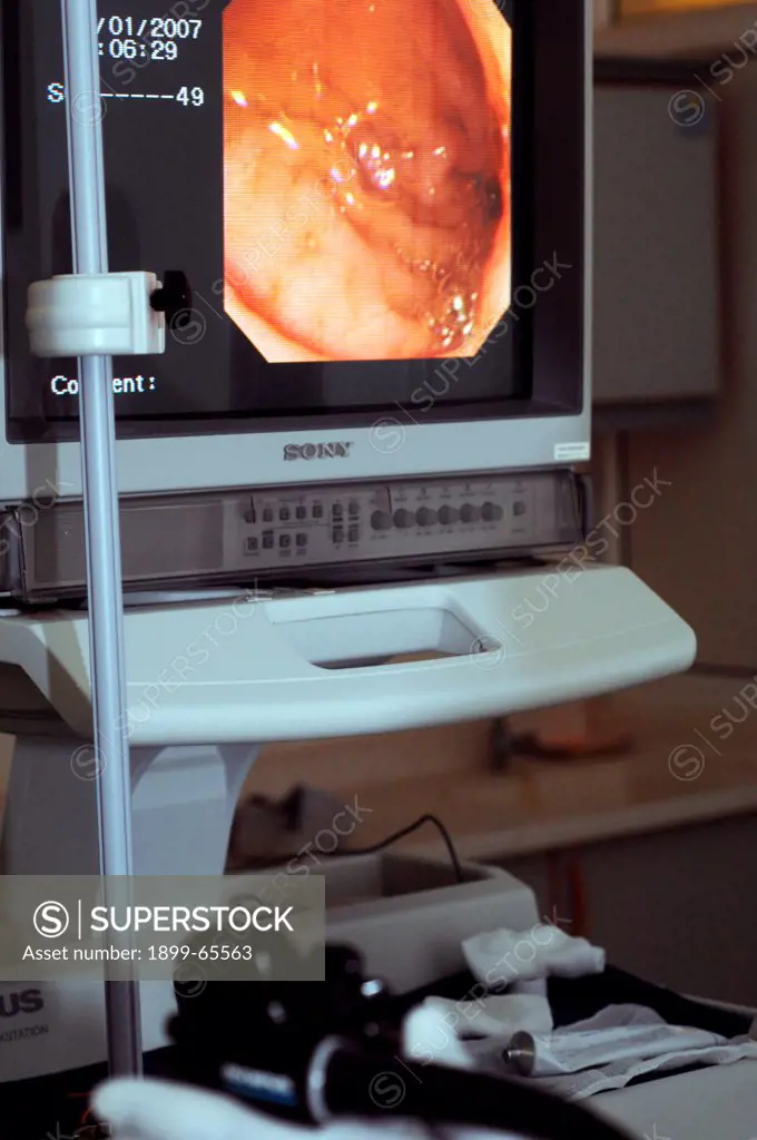 Monitor used for endoscopy. Sudan, Africa.