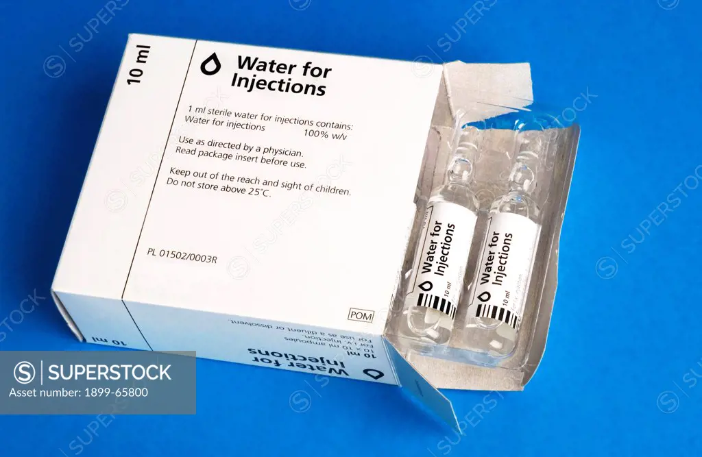 Glass ampoules containing water for injections