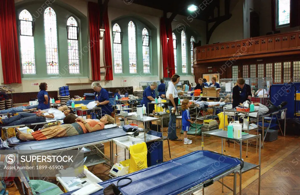 Church hall of donors at National Blood Centre collection