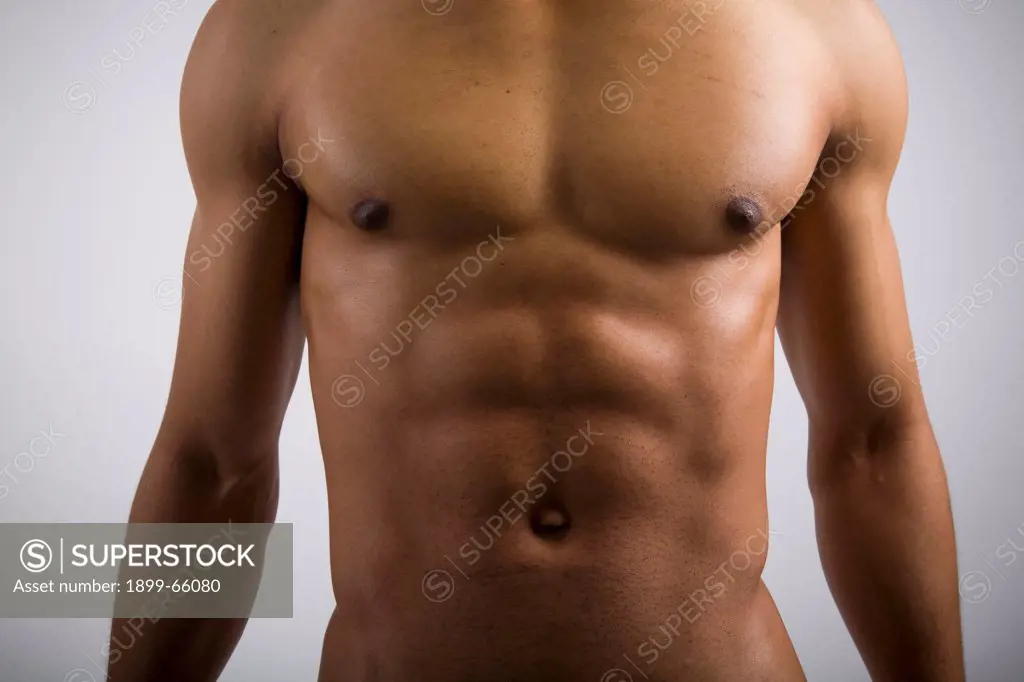 Naked torso of athletic man