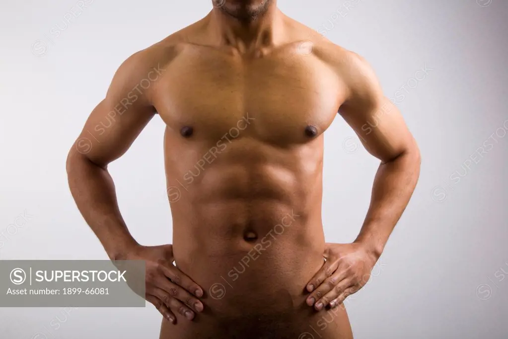 Naked torso of athletic man