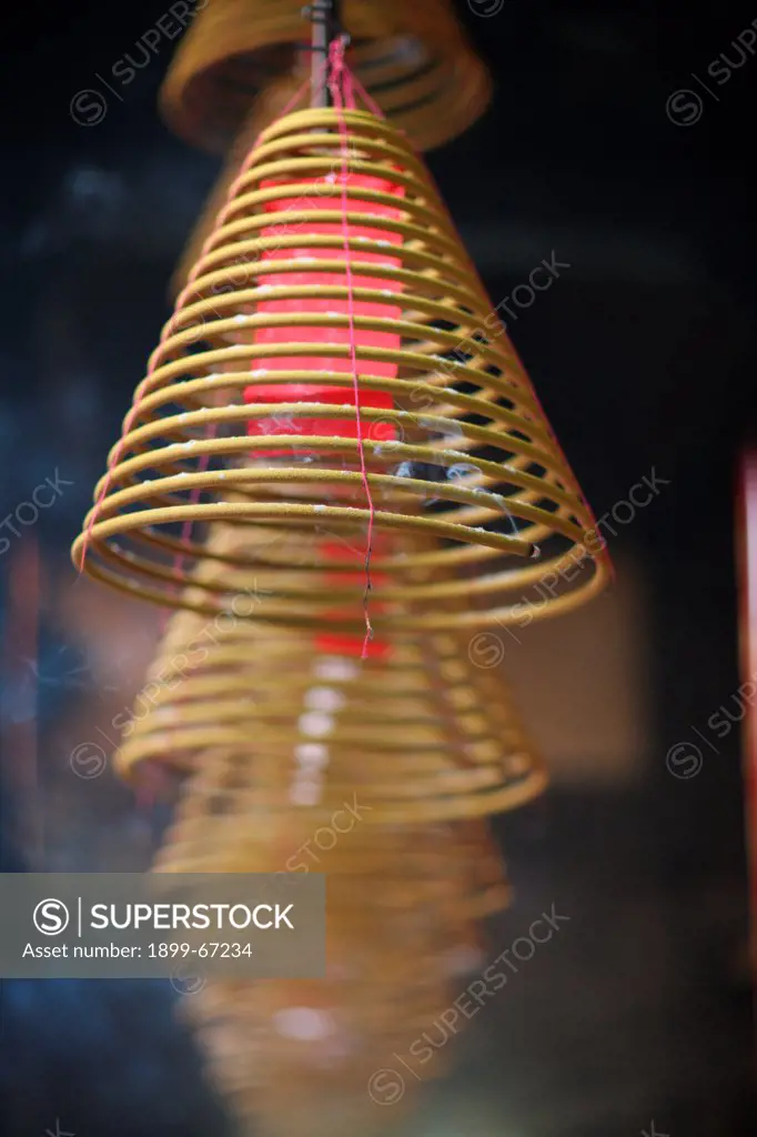 Hong Kung Temple. Incense coils.