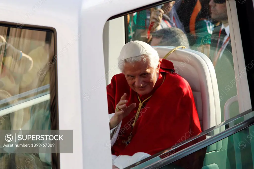 Pope Benedict XVI at Cybeles square during World Youth Day 2011