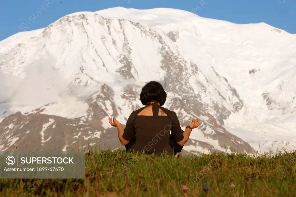 Meditation in front of the Mont Blanc.