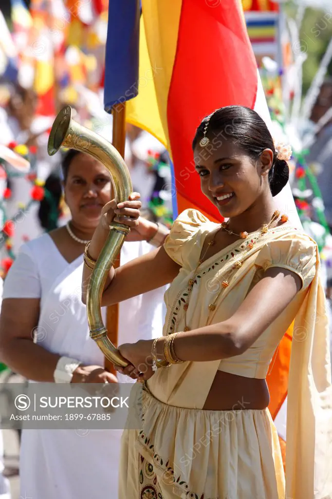 Sri Lankan buddhists celebrating wesak festival