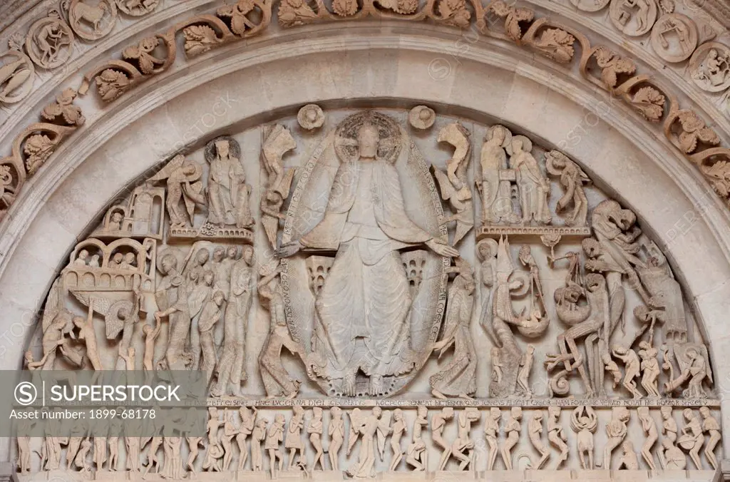 Tympanum. Last Judgment by Gislebertus on the West Portal of Saint-Lazare Cathedral.
