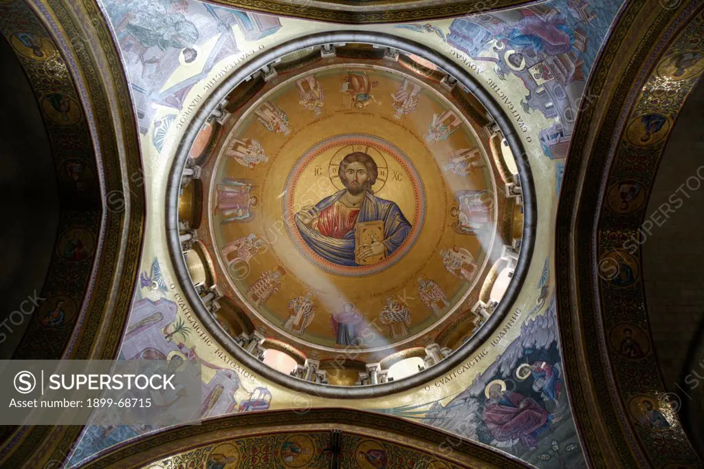 Dome of the Katholikon Greek orthodox church in the Church of the Holy Sepulchre.