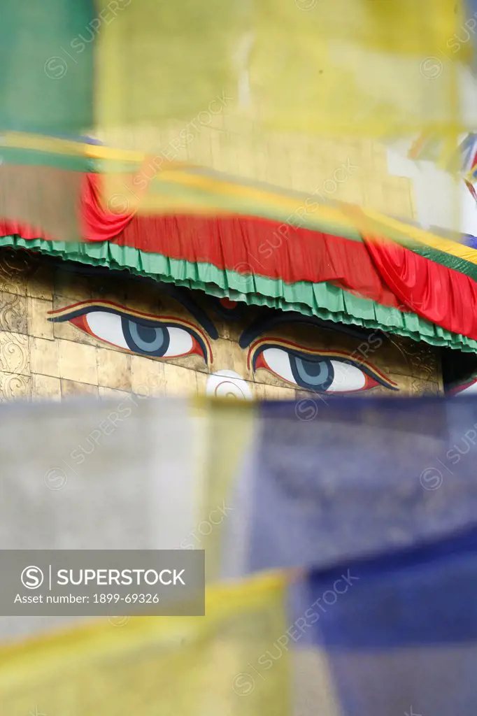 The Eyes of Buddha on the Exterior of Bodhnath Stupa