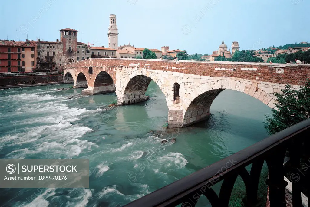 Gateway to Ponte Pietra - Verona, 1st Century, building materials from the Roman,