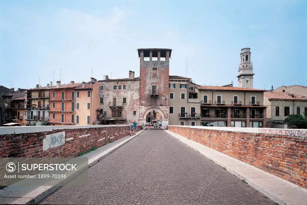 Gateway to Ponte Pietra - Verona, 1st Century, building materials from the Roman,