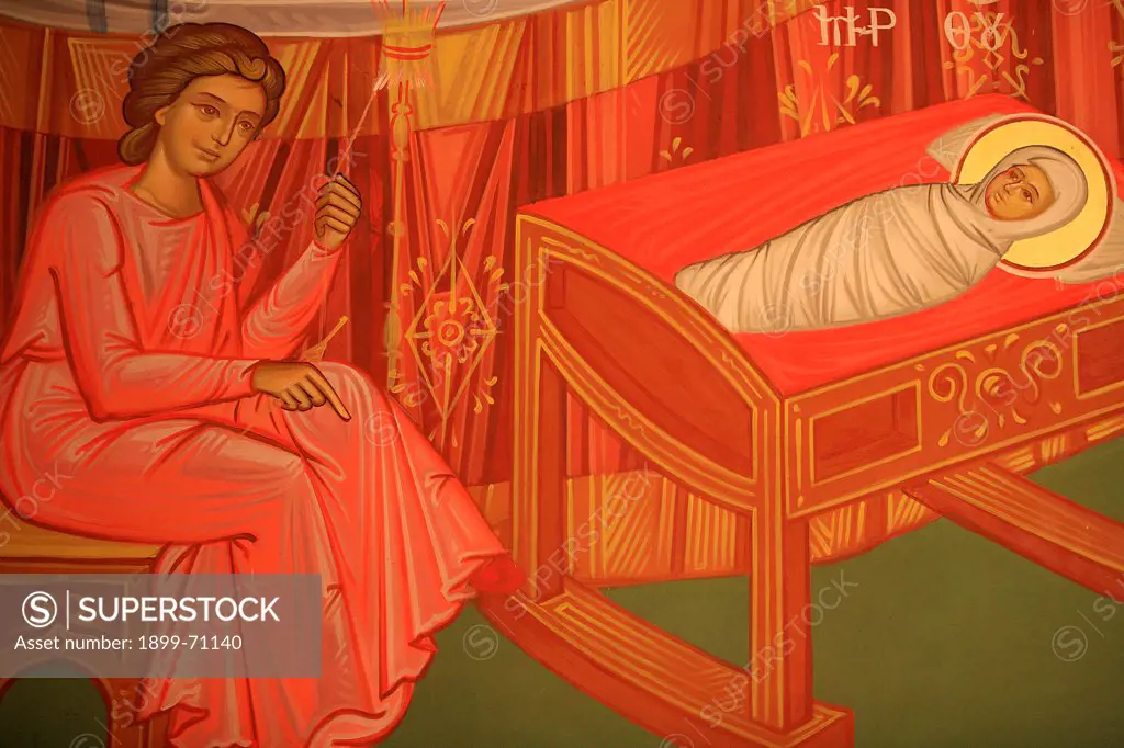 Greek orthodox icon depicting Mary's birth