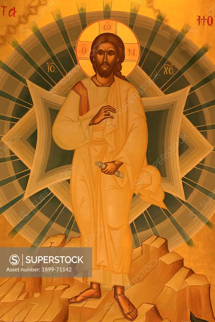 Greek orthodox icon depicting Jesus's Transfiguration