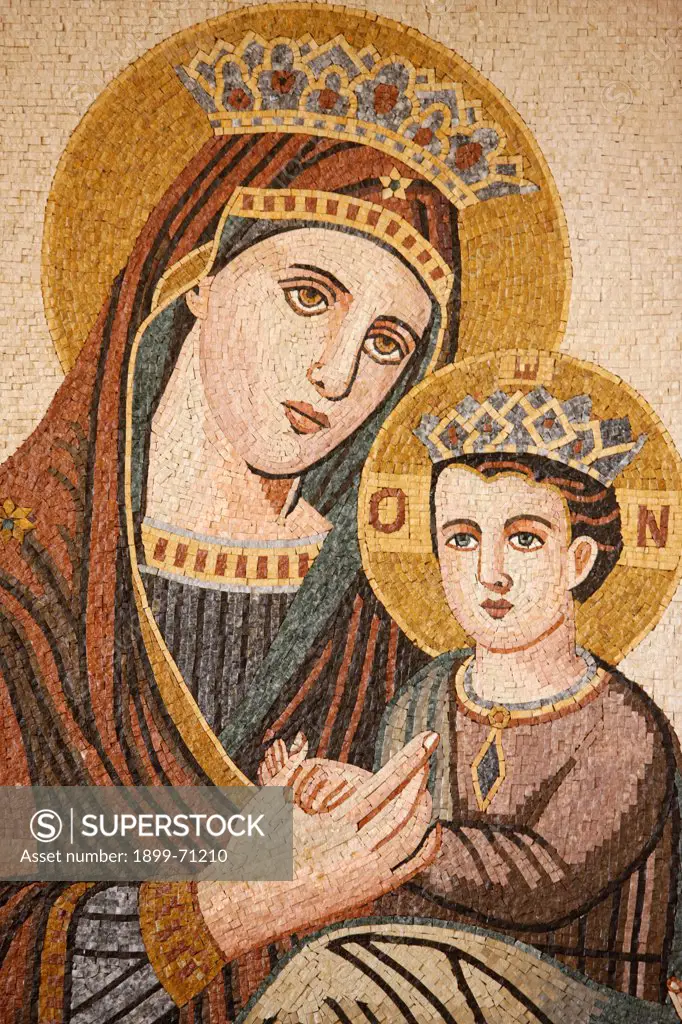 Virgin and child mosaic in St George's orthodox church, Madaba