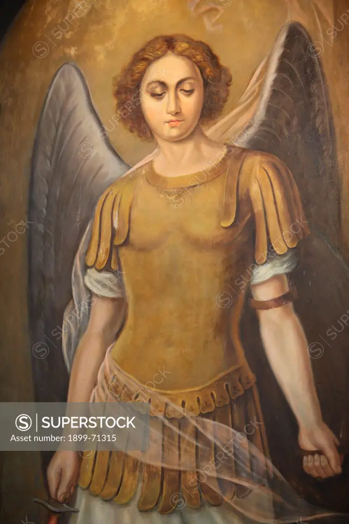 Angel painting in the Greek orthodox church of Aya Triada