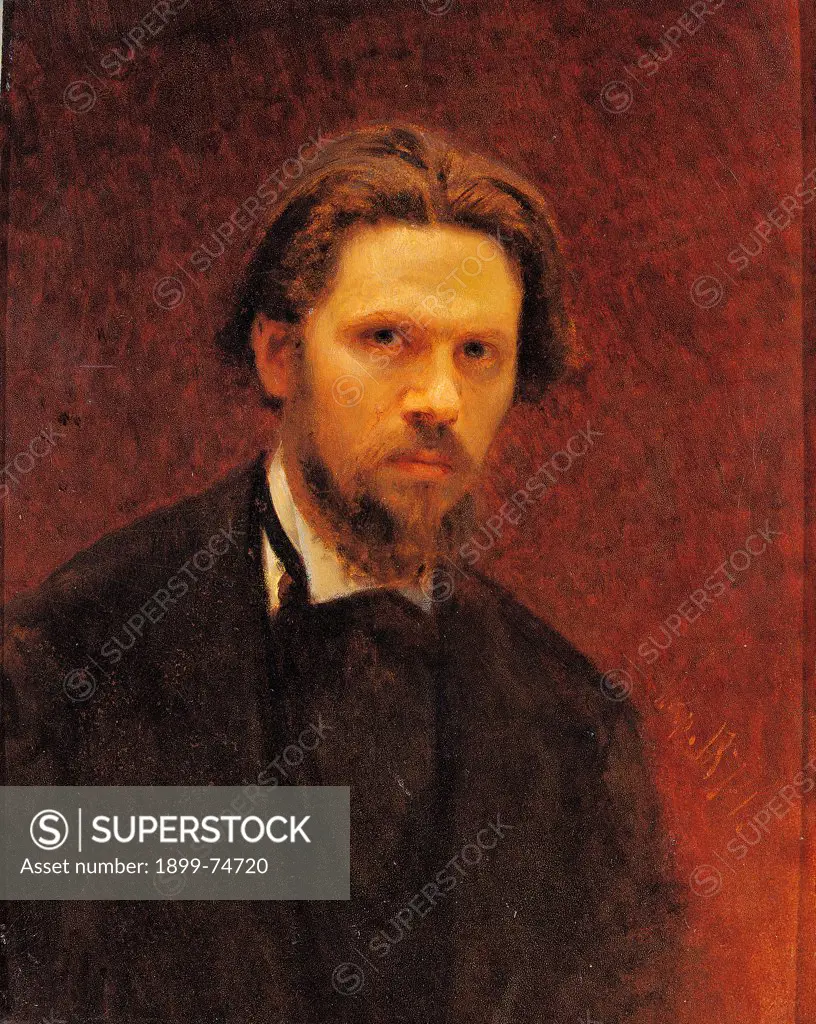 Self-portrait, by Kramskoj Ivan Nikolaevic, 19th Century, 1874, oil on canvas, cm 42 x 34