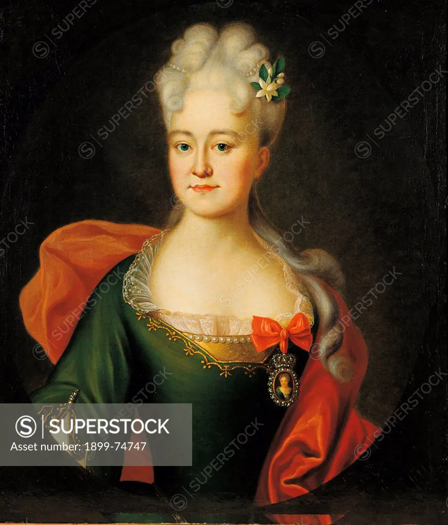 Princess Marija Aleksandrovna Mensikova, by Anonymous, 18th Century, 1720, oil on canvas, cm 77 x 68