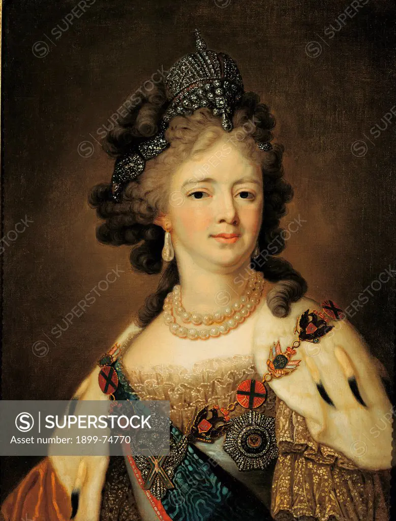 Empress Marija Fedorovna, by Anonymous, 19th Century, 1800, oil on canvas, cm 79 x 65