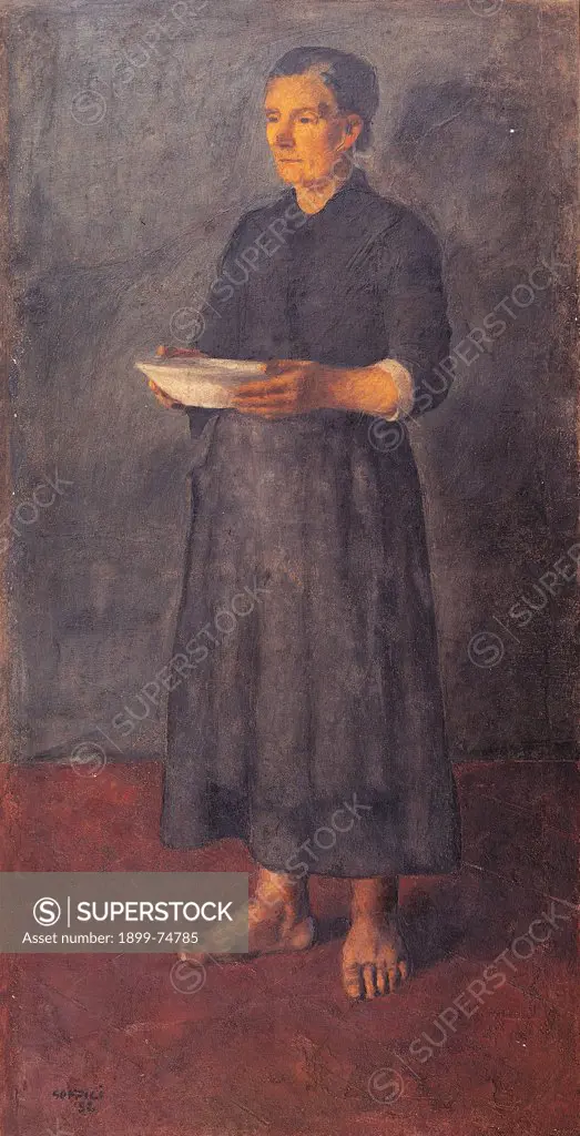 A Peasant, 20th Century, 1933, fresco, cm 168 x 78