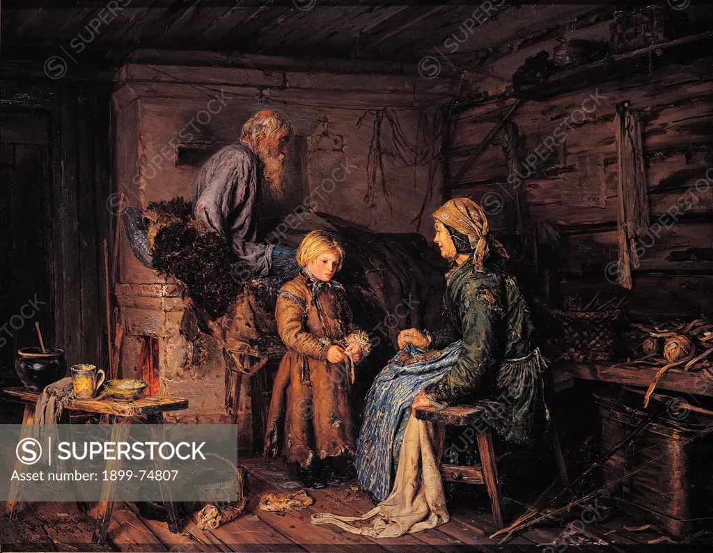 The Future Support, by Maksimov Vasily Maksimovic, 19th Century, 1869, oil on canvas, cm 52 x 67