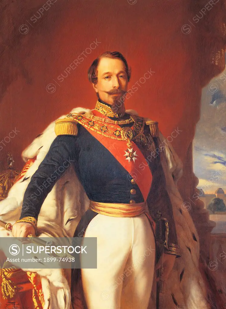 Portrait of Napoleon III, by Guillemet G., 19th Century, oil on canvas,
