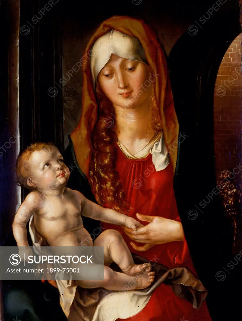 Madonna and Child in front of an Arch (Madonna del Patrocinio), by DÙrer Albrecht, 16th Century, 1505-1507, oil on board, cm 48 x 36
