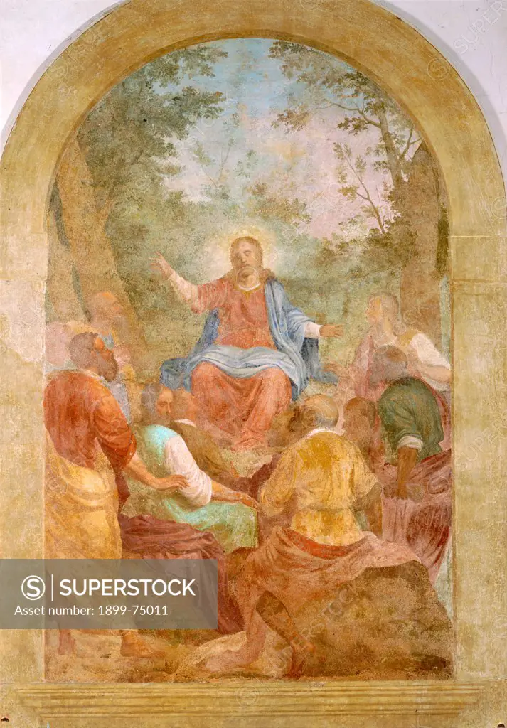 Sermon on the Mount, by Chimenti Jacopo known as Empoli, 16th Century, fresco,