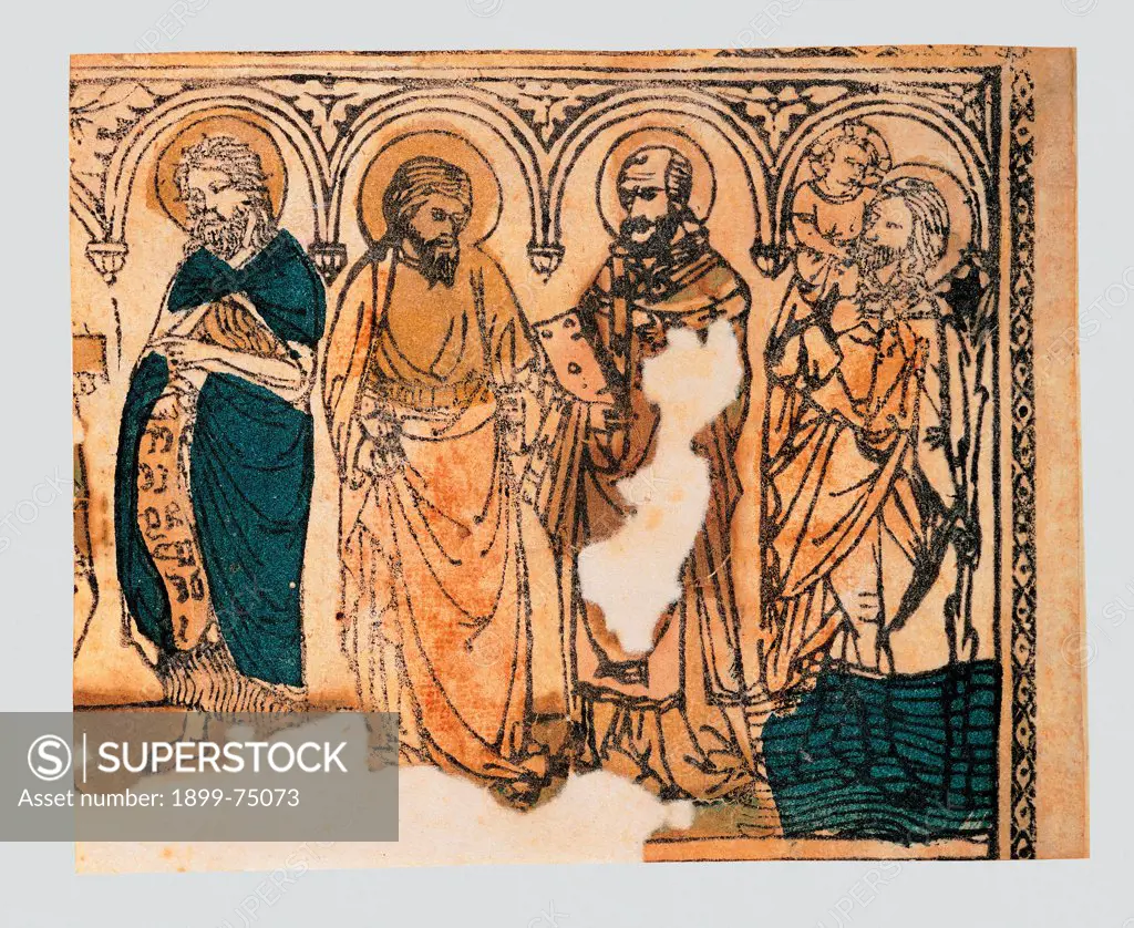 Procession of Saints, by Artista veneto, 15th Century, xilografia,