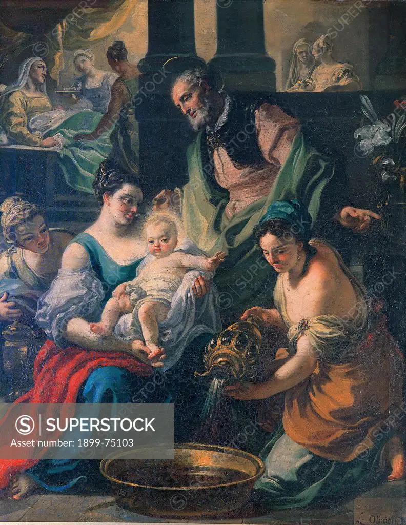 Birth of Mary, by Olivieri Leonardo Antonio, 18th Century, oil on canvas,