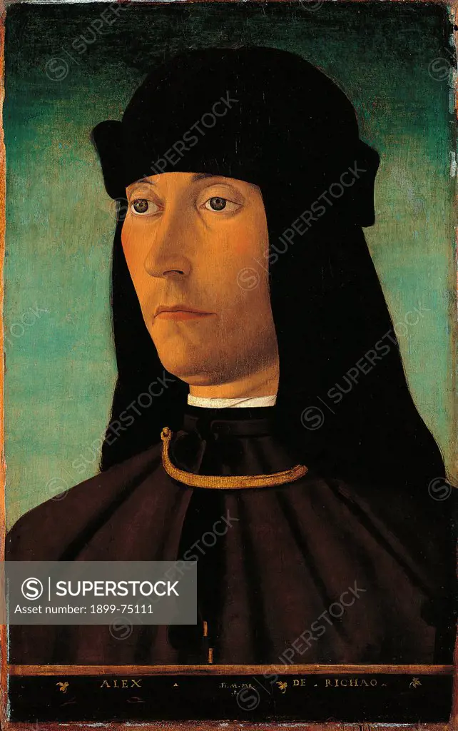Portrait of Alessandro de Richao, by Mazzola Filippo, 15th Century, board,