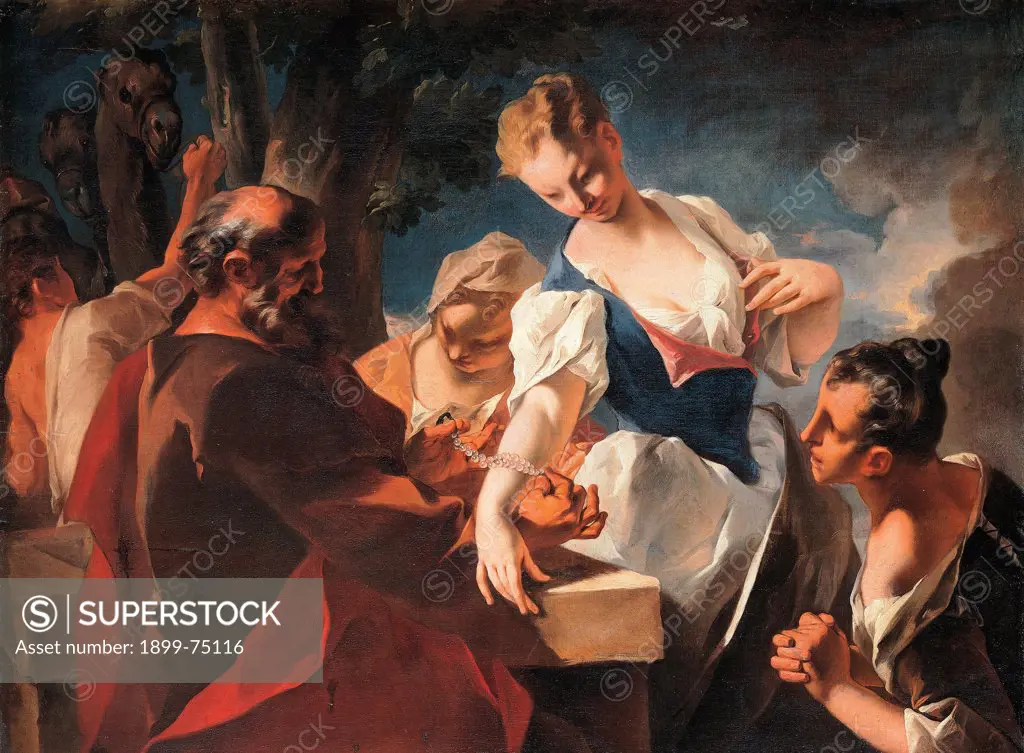 Rebecca at the Well, by Grassi Nicola, 18th Century, canvas,