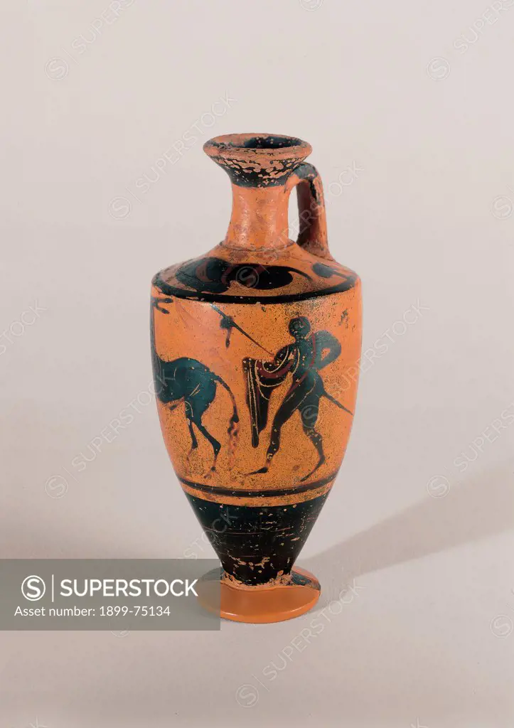 Black-figured Lekythos, 8th Century, ceramic,