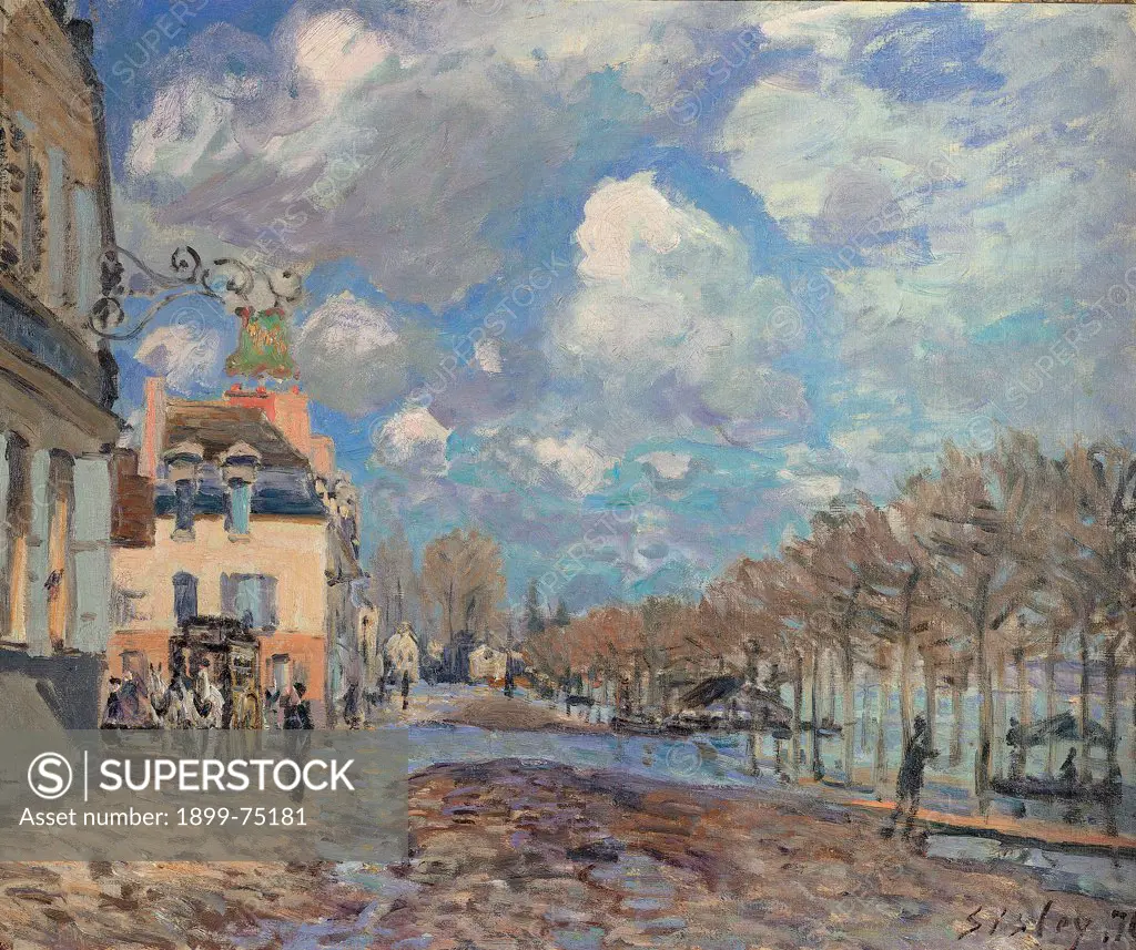 The Flood at Port-Marly, by Sisley Alfred, 19th Century, 1876, oil on canvas, cm 50 x 61