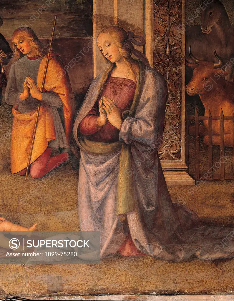 Nativity, by collaboratori Vannucci Pietro known as il Perugino,Vannucci Pietro known as il Perugino, 16th Century, 1502-1502, fresco,