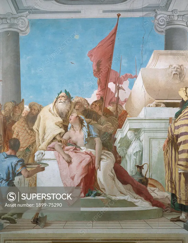 Sacrifice of Iphigenia, by Tiepolo Giambattista, 1757-1757 Century, fresco,